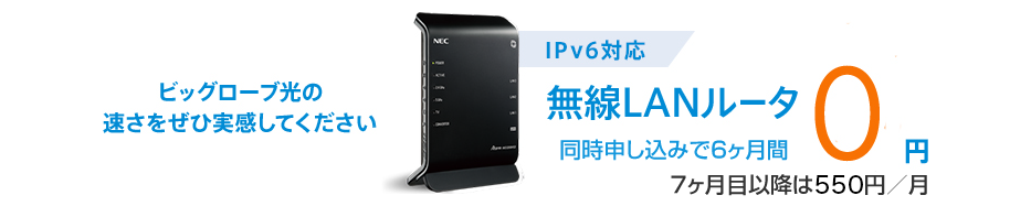 IPv6対応無線LANルータ